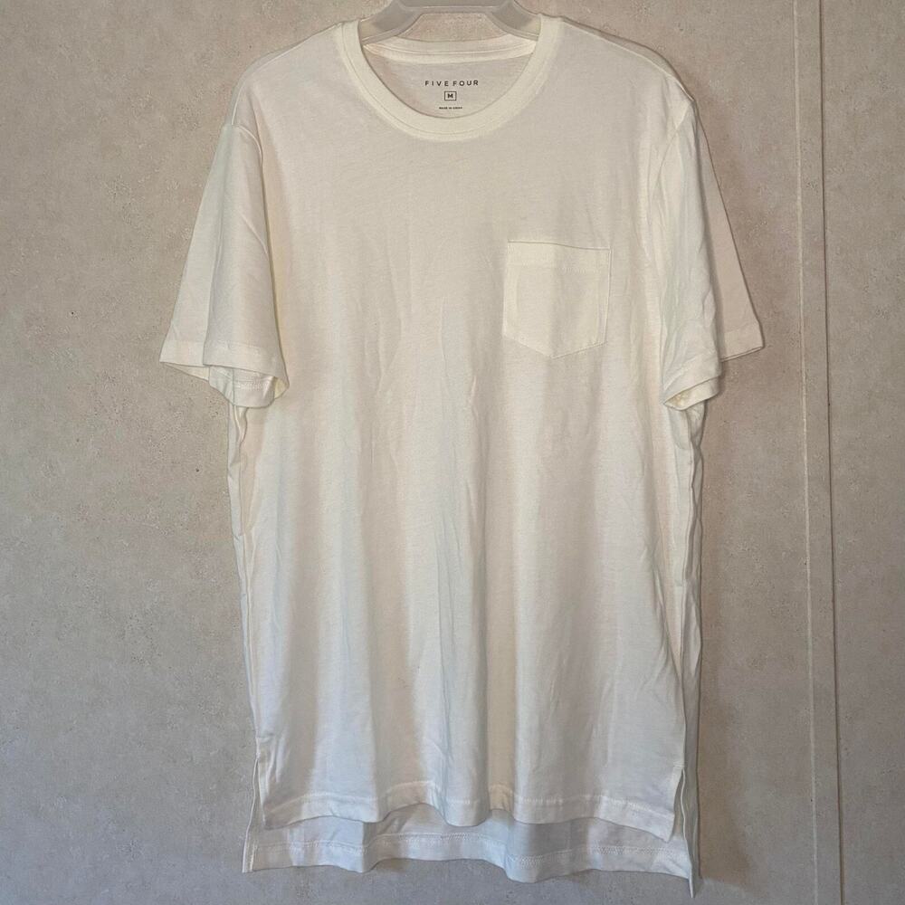Five Four Mens Round Neck Short Sleeve T Shirt Color White‎ Size Medium